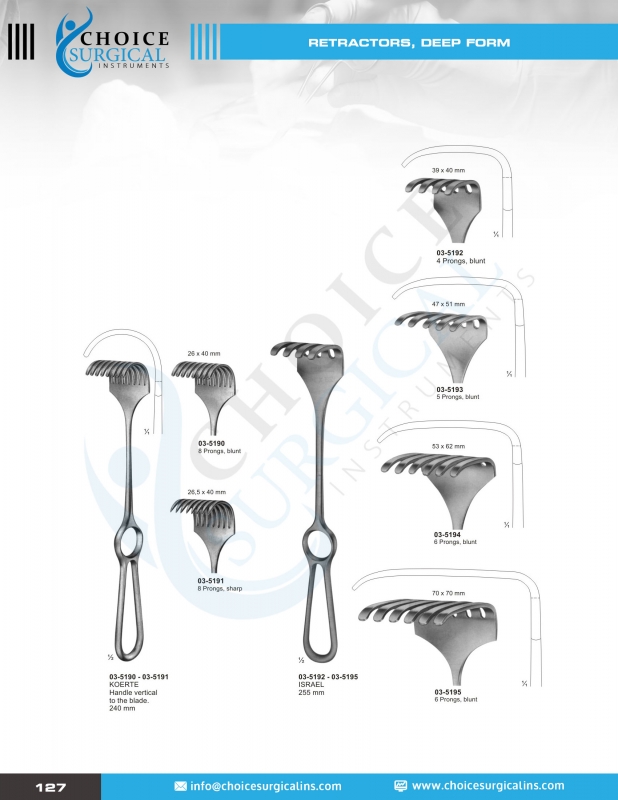 Hooks, Retractors, Spatulas, Spreaders, Abdominal Retractors